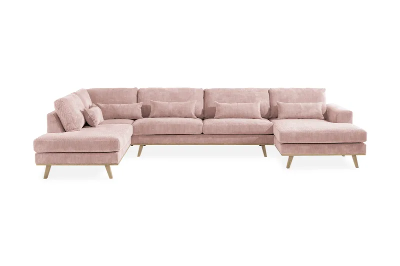 Copenhagen 5-sits Vänstervänd U-formad Soffa med Divan och Schäslong i Manchester - Rosa - Products - Möbler - Soffa - U-soffa
