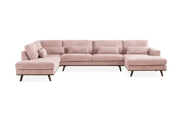 Copenhagen 5-sits Vänstervänd U-formad Soffa med Divan och Schäslong i Manchester - Rosa - Products - Möbler - Soffa - U-soffa