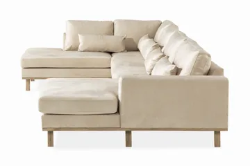 Copenhagen 5-sits Vänstervänd U-formad Soffa med Divan och Schäslong i Sammet - Beige - Products - Möbler - Soffa - Sammetssoffa