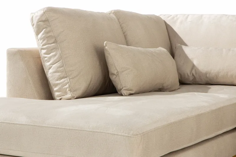Copenhagen 5-sits Vänstervänd U-formad Soffa med Divan och Schäslong i Sammet - Beige - Products - Möbler - Soffa - Sammetssoffa