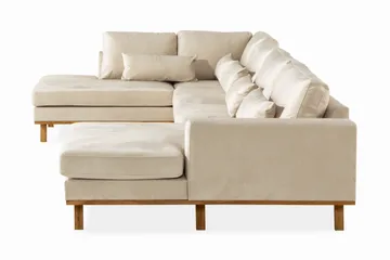 Copenhagen 5-sits Vänstervänd U-formad Soffa med Divan och Schäslong i Sammet - Beige - Products - Möbler - Soffa - Sammetssoffa
