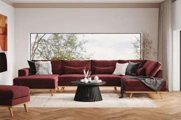 Copenhagen 5-sits Vänstervänd U-formad Soffa med Divan och Schäslong i Sammet - Lila - Products - Möbler - Soffa - Sammetssoffa