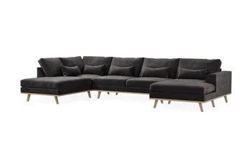 Copenhagen 5-sits Vänstervänd U-formad Soffa med Divan och Schäslong i Sammet - Mörkgrå - Products - Möbler - Soffa - Sammetssoffa