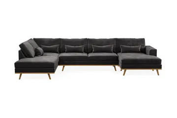 Copenhagen 5-sits Vänstervänd U-formad Soffa med Divan och Schäslong i Sammet - Mörkgrå - Products - Möbler - Soffa - Sammetssoffa