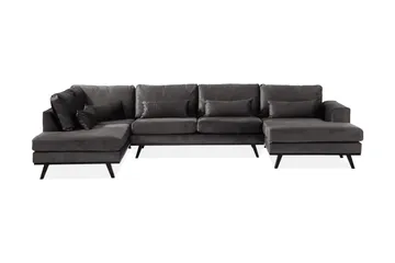 Copenhagen 5-sits Vänstervänd U-formad Soffa med Divan och Schäslong i Sammet - Mörkgrå - Products - Möbler - Soffa - Sammetssoffa