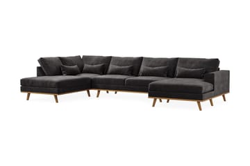 Copenhagen 5-sits Vänstervänd U-formad Soffa med Divan och Schäslong i Sammet - Mörkgrå - Products - Möbler - Soffa - Sammetssoffa