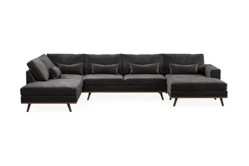 Copenhagen 5-sits Vänstervänd U-formad Soffa med Divan och Schäslong i Sammet - Mörkgrå - Products - Möbler - Soffa - Sammetssoffa