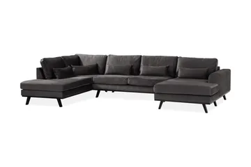Copenhagen 5-sits Vänstervänd U-formad Soffa med Divan och Schäslong i Sammet - Mörkgrå - Products - Möbler - Soffa - Sammetssoffa