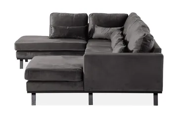 Copenhagen 5-sits Vänstervänd U-formad Soffa med Divan och Schäslong i Sammet - Mörkgrå - Products - Möbler - Soffa - Sammetssoffa
