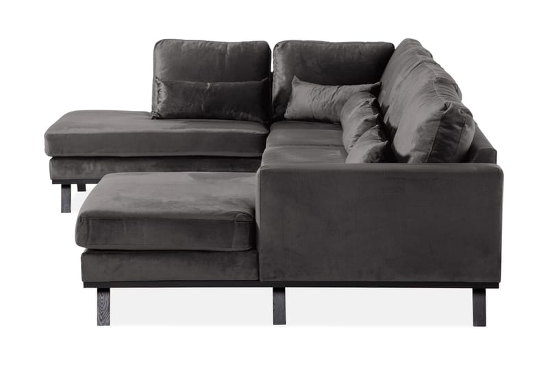 Copenhagen 5-sits Vänstervänd U-formad Soffa med Divan och Schäslong i Sammet - Mörkgrå - Products - Möbler - Soffa - Sammetssoffa