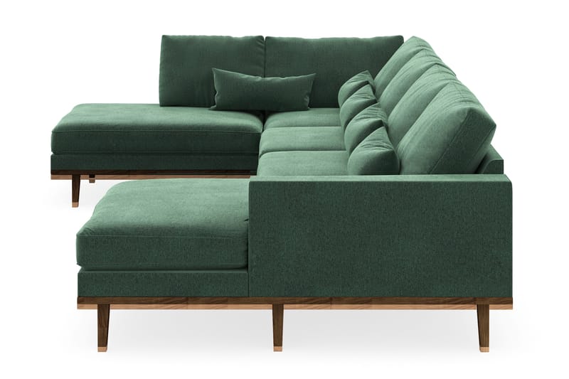 Copenhagen 5-sits Vänstervänd U-formad Soffa med Divan och Schäslong i Sammet - Mörkgrön - Products - Möbler - Soffa - Sammetssoffa