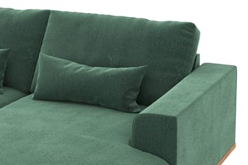 Copenhagen 5-sits Vänstervänd U-formad Soffa med Divan och Schäslong i Sammet - Mörkgrön - Products - Möbler - Soffa - Sammetssoffa