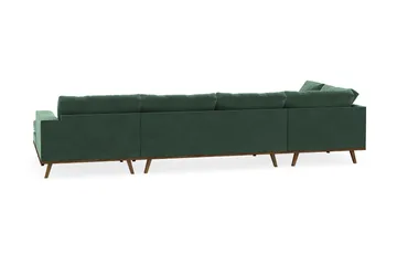 Copenhagen 5-sits Vänstervänd U-formad Soffa med Divan och Schäslong i Sammet - Mörkgrön - Products - Möbler - Soffa - Sammetssoffa