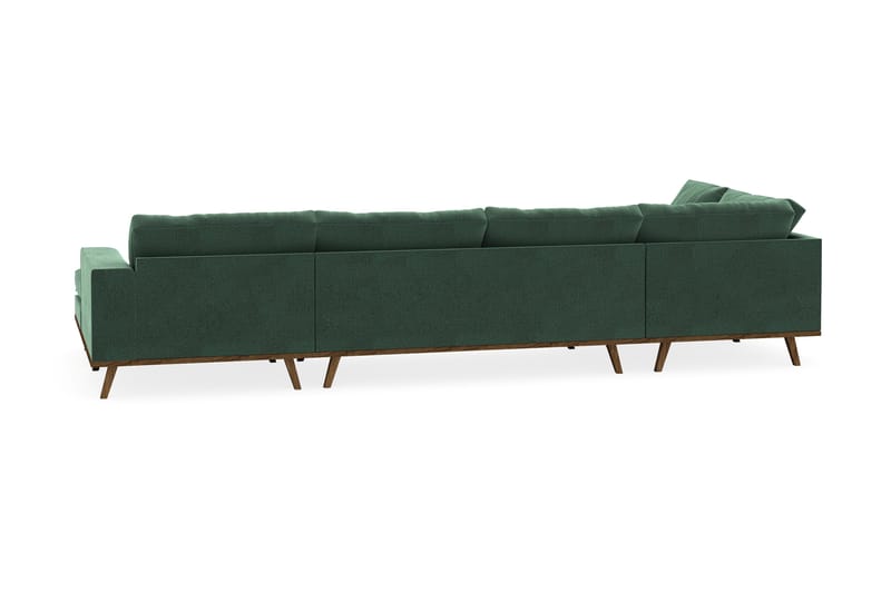 Copenhagen 5-sits Vänstervänd U-formad Soffa med Divan och Schäslong i Sammet - Mörkgrön - Products - Möbler - Soffa - Sammetssoffa