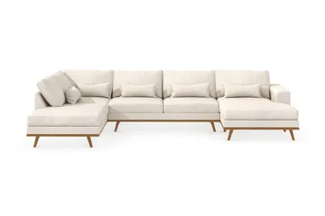 Copenhagen 5-sits Vänstervänd U-formad Soffa med Divan och Schäslong i Tyg - Beige - Products - Möbler - Soffa - U-soffa