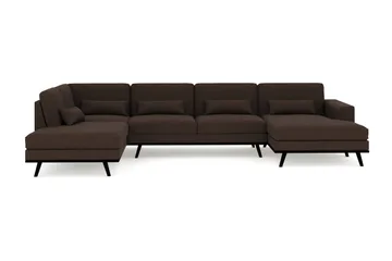 Copenhagen 5-sits Vänstervänd U-formad Soffa med Divan och Schäslong i Tyg - Brun - Products - Möbler - Soffa - U-soffa