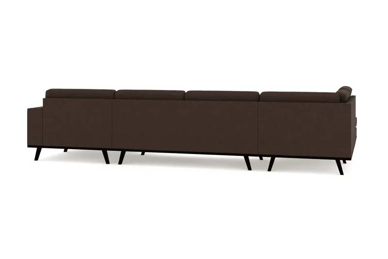 Copenhagen 5-sits Vänstervänd U-formad Soffa med Divan och Schäslong i Tyg - Brun - Products - Möbler - Soffa - U-soffa