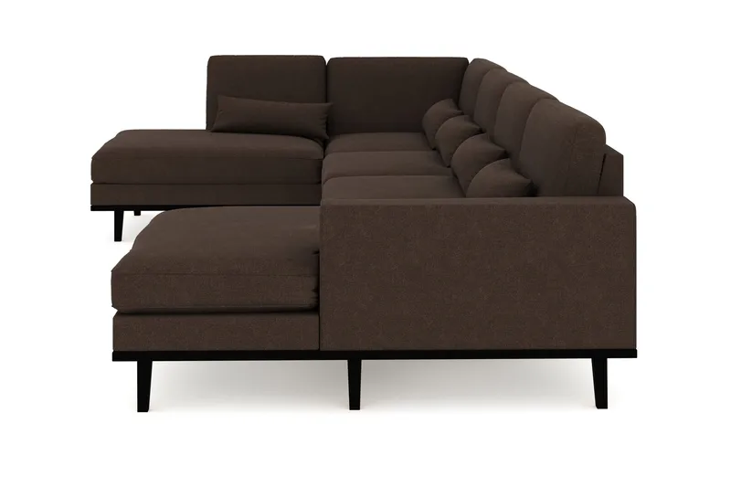 Copenhagen 5-sits Vänstervänd U-formad Soffa med Divan och Schäslong i Tyg - Brun - Products - Möbler - Soffa - U-soffa