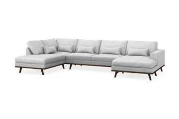 Copenhagen 5-sits Vänstervänd U-formad Soffa med Divan och Schäslong i Tyg - Ljusgrå - Products - Möbler - Soffa - U-soffa