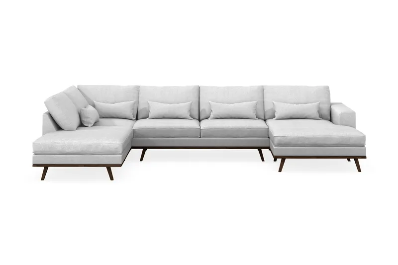 Copenhagen 5-sits Vänstervänd U-formad Soffa med Divan och Schäslong i Tyg - Ljusgrå - Products - Möbler - Soffa - U-soffa
