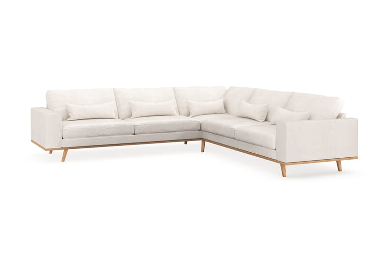 Copenhagen 6-sits L-formad Hörnsoffa i Bouclé - Vit - Products - Möbler - Soffa - Hörnsoffa