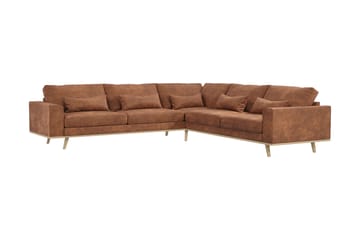 Copenhagen 6-sits L-formad Hörnsoffa i Konstläder - Brun - Products - Möbler - Soffa - Hörnsoffa