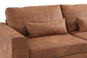 Copenhagen 6-sits L-formad Hörnsoffa i Konstläder - Brun - Products - Möbler - Soffa - Hörnsoffa