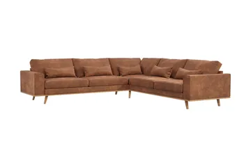 Copenhagen 6-sits L-formad Hörnsoffa i Konstläder - Brun - Products - Möbler - Soffa - Hörnsoffa