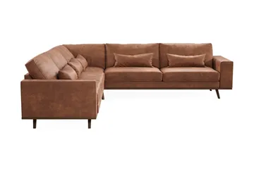 Copenhagen 6-sits L-formad Hörnsoffa i Konstläder - Brun - Products - Möbler - Soffa - Hörnsoffa