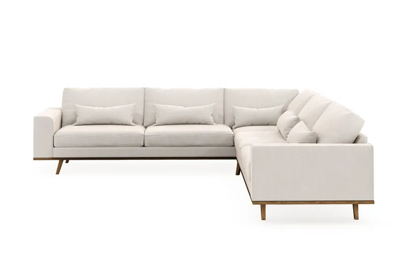 Copenhagen 6-sits L-formad Hörnsoffa i Sammet - Krämvit - Products - Möbler - Soffa - Sammetssoffa