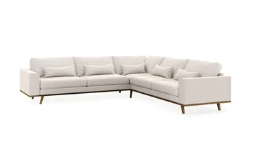 Copenhagen 6-sits L-formad Hörnsoffa i Sammet - Krämvit - Products - Möbler - Soffa - Sammetssoffa