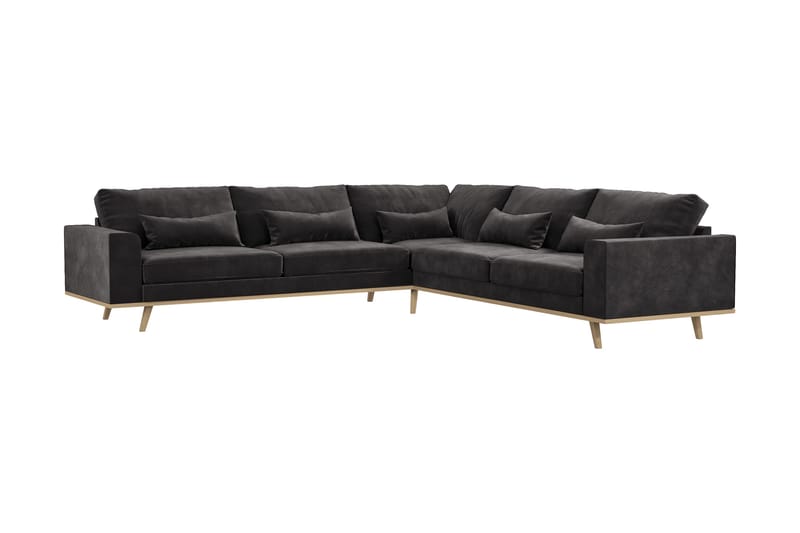 Copenhagen 6-sits L-formad Hörnsoffa i Sammet - Mörkgrå - Products - Möbler - Soffa - Sammetssoffa