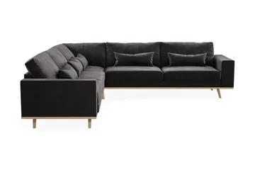 Copenhagen 6-sits L-formad Hörnsoffa i Sammet - Mörkgrå - Products - Möbler - Soffa - Sammetssoffa