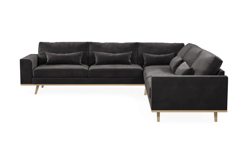 Copenhagen 6-sits L-formad Hörnsoffa i Sammet - Mörkgrå - Products - Möbler - Soffa - Sammetssoffa