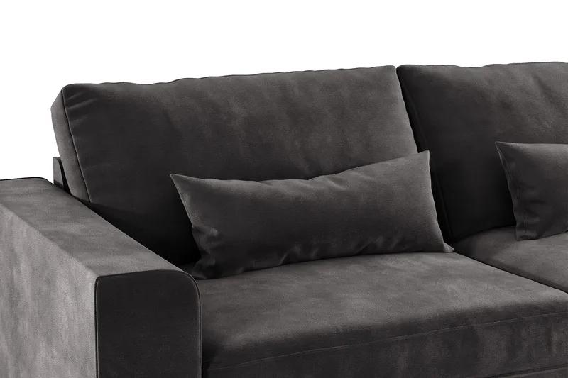 Copenhagen 6-sits L-formad Hörnsoffa i Sammet - Mörkgrå - Products - Möbler - Soffa - Sammetssoffa