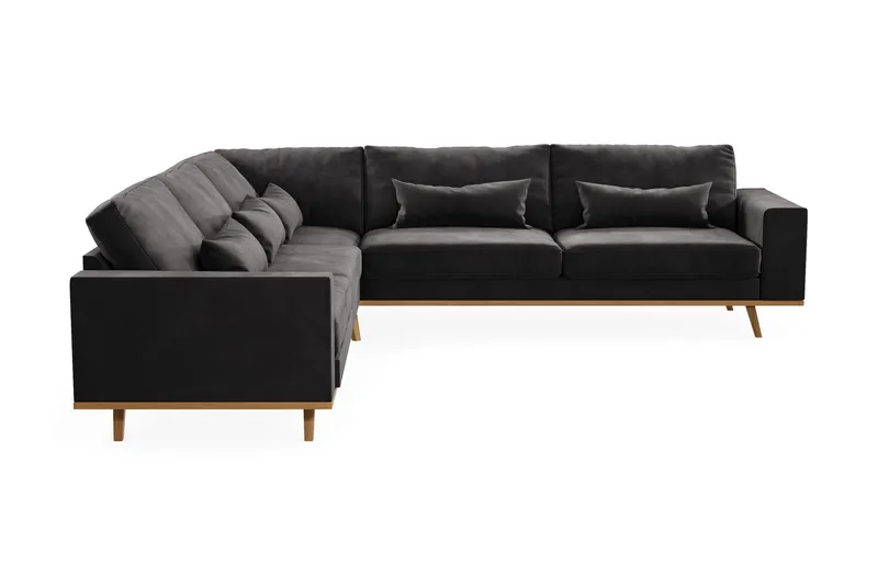 Copenhagen 6-sits L-formad Hörnsoffa i Sammet - Mörkgrå - Products - Möbler - Soffa - Sammetssoffa
