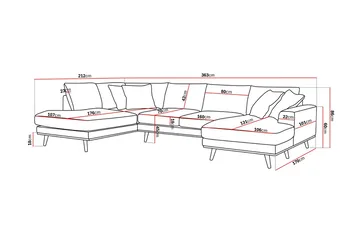 Copenhagen Premium 5-sits Vänstervänd U-formad Djup Soffa med Divan och Schäslong i Tyg - Ljusbrun - Products - Möbler - Soffa - U-soffa