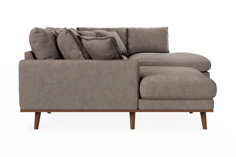 Copenhagen Premium 5-sits Högervänd U-formad Djup Soffa med Divan och Schäslong i Tyg - Brun - Products - Möbler - Soffa - U-soffa