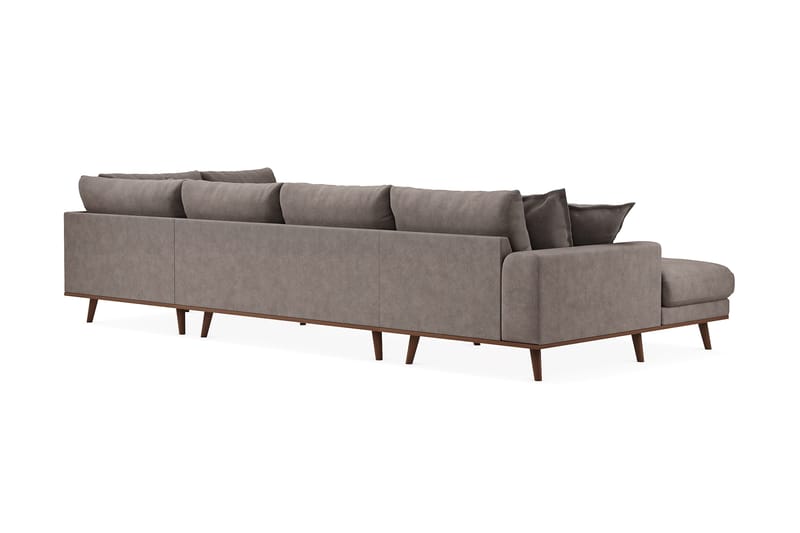 Copenhagen Premium 5-sits Högervänd U-formad Djup Soffa med Divan och Schäslong i Tyg - Brun - Products - Möbler - Soffa - U-soffa