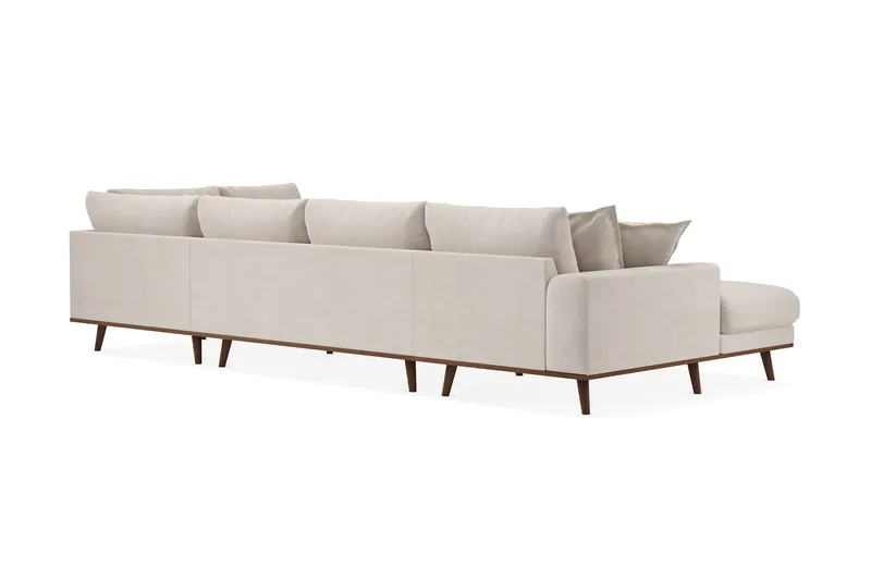 Copenhagen Premium 5-sits Högervänd U-formad Djup Soffa med Divan och Schäslong i Tyg - Beige - Products - Möbler - Soffa - U-soffa