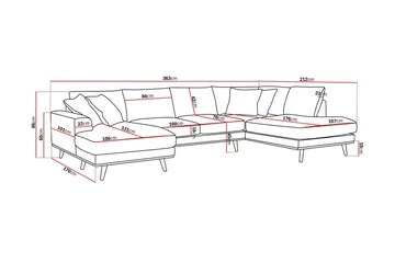 Copenhagen Premium 5-sits Högervänd U-formad Djup Soffa med Divan och Schäslong i Chenille - Grå/Blå - Products - Möbler - Soffa - U-soffa