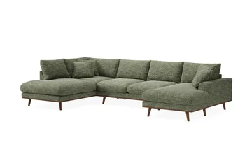 Copenhagen Premium 5-sits Vänstervänd U-formad Djup Soffa med Divan och Schäslong i Chenille - Grön - Products - Möbler - Soffa - U-soffa