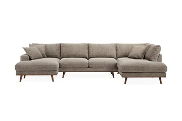 Copenhagen Premium 5-sits Högervänd U-formad Djup Soffa med Divan och Schäslong i Chenille