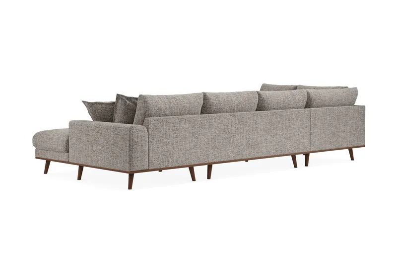 Copenhagen Premium 5-sits Vänstervänd U-formad Djup Soffa med Divan och Schäslong i Chenille - Grå - Products - Möbler - Soffa - U-soffa