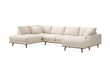 Copenhagen Premium 5-sits Vänstervänd U-formad Djup Soffa med Divan och Schäslong i Chenille - Ljusbeige - Products - Möbler - Soffa - U-soffa