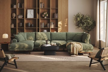 Copenhagen Premium 5-sits Högervänd U-formad Djup Soffa med Divan och Schäslong i Chenille - Grön - Products - Möbler - Soffa - U-soffa
