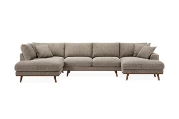 Copenhagen Premium 5-sits Vänstervänd U-formad Djup Soffa med Divan och Schäslong i Chenille