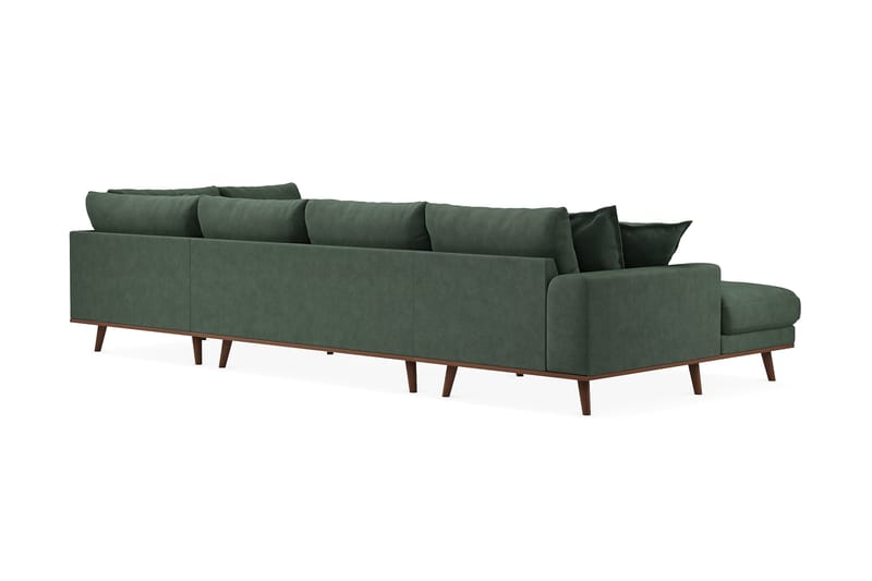 Copenhagen Premium 5-sits Högervänd U-formad Djup Soffa med Divan och Schäslong i Tyg - Grön - Products - Möbler - Soffa - U-soffa