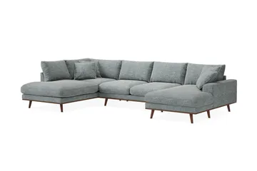 Copenhagen Premium 5-sits Vänstervänd U-formad Djup Soffa med Divan och Schäslong i Chenille - Grå/Blå - Products - Möbler - Soffa - U-soffa