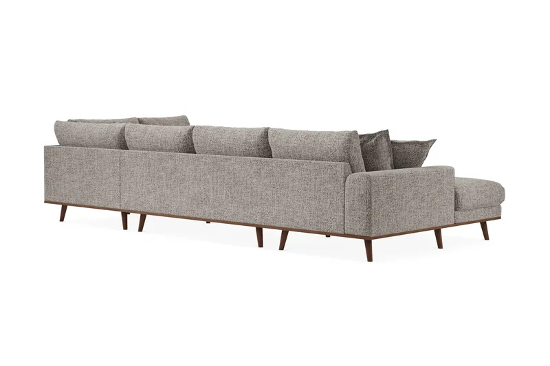 Copenhagen Premium 5-sits Högervänd U-formad Djup Soffa med Divan och Schäslong i Chenille - Grå - Products - Möbler - Soffa - U-soffa